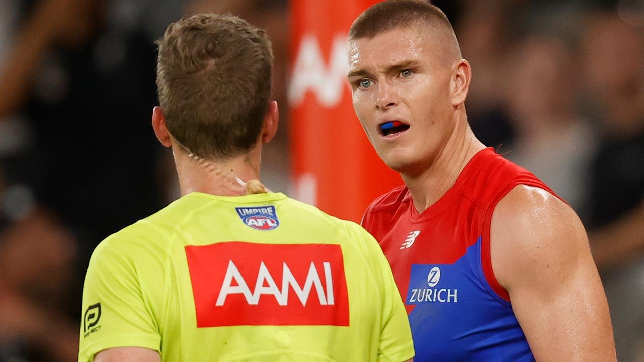 Umpires have been hot on dissent in the pre-season, costing the Demons dearly. Getty Images