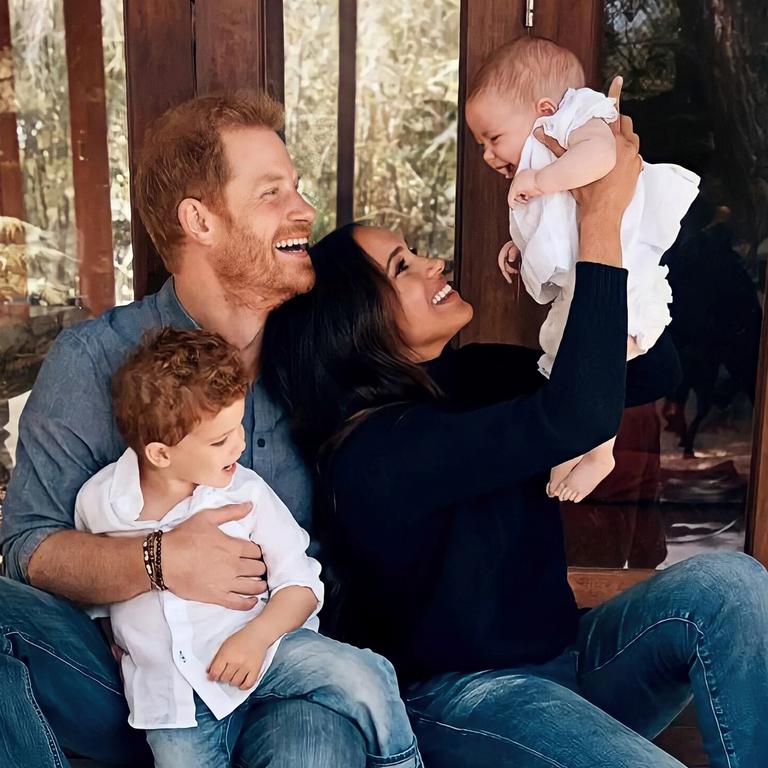 The Duke and Duchess of Sussex with their children, Archie and Lilibet, in 2021.