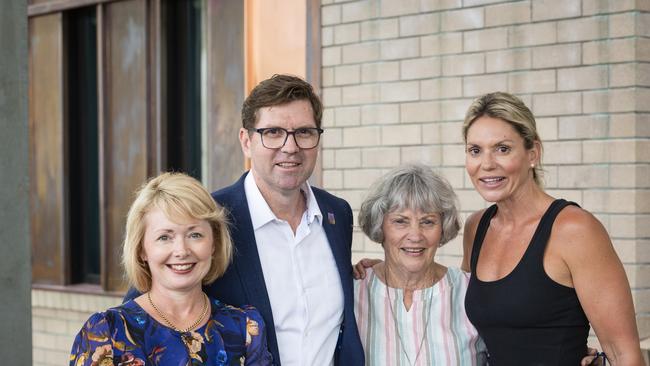 Incumbent TRC Mayor Geoff McDonald, with family (from left) wife Lisa, mum Joan and sister Maree, announces he will stand for the position in the upcoming local government election, Monday, January 29, 2024. Picture: Kevin Farmer