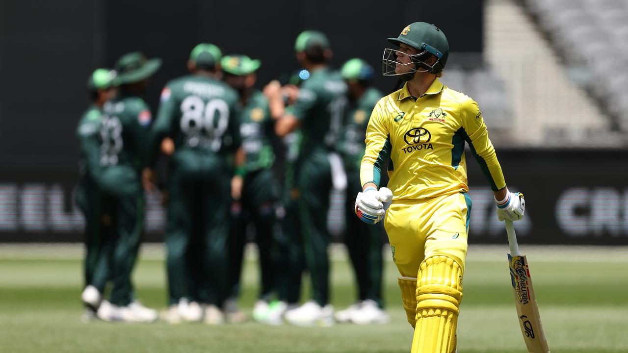 Jake Fraser-McGurk was the first to fall for Australia. (Photo by Paul Kane/Getty Images)