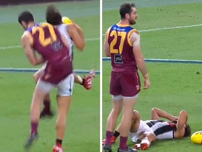 Darcy Gardiner smashed into Josh Daicos.