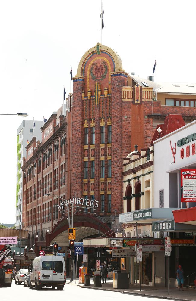 Aspects of the iconic McWhirters Building in Fortitude Valley, Brisbane on Thursday, October 5, 2017. McWhirters now has retail and residential occupancy. Picture: AAP/Claudia Baxter