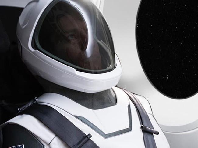 This undated image made available by Elon Musk on Wednesday, Aug. 23, 2017 shows a new spacesuit from his company SpaceX. It's designed for its crewed flights planned for 2018. (SpaceX via AP)