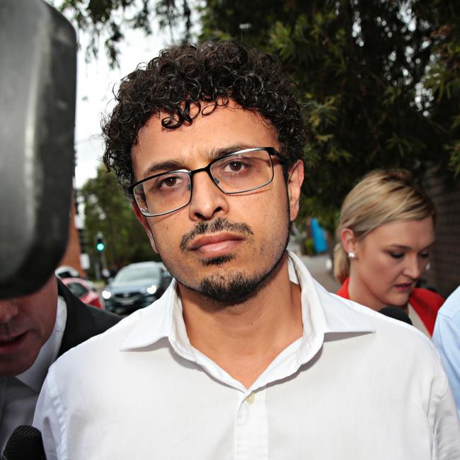 Arsalan Khawaja leaving Parramatta police station. Picture: Adam Yip