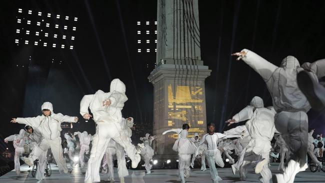 Artists perform during the opening ceremony of the Paris 2024 Summer Paralympic Games at Place de la Concorde on August 28, 2024 in Paris, France. (Photo by Thibault Camus-Pool/Getty Images)