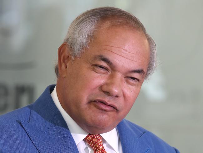 A fired up Mayor Tom Tate talks about the Olympics review at a press conference at Gold Coast City Council . Picture Glenn Hampson