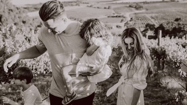 Claire Hoban with her husband Luke and children Henry and Charlotte. Picture: Supplied