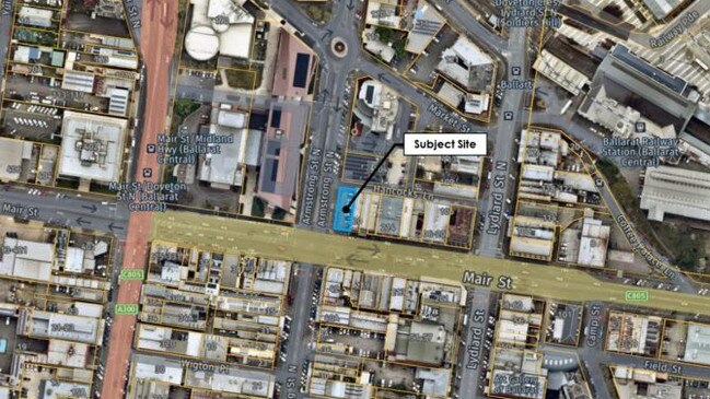 The location of the proposed building at 222 Mair St. Photo: Development application