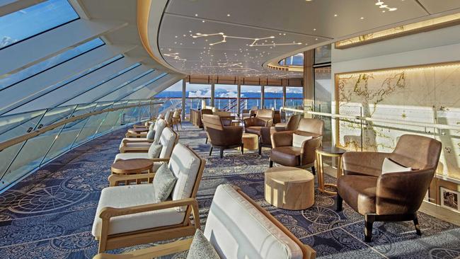 Passengers can watch icebergs drift by from the Explorers Lounge.