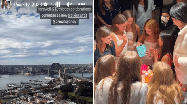 The view from The Crown hotel and Pixie opening her presents. Image: Instagram