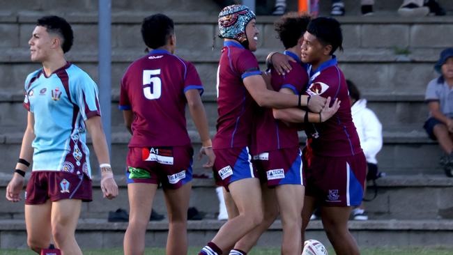 Walters Rugby league game, the teams are Keebra Park SHS v Wavell SHS, – Photo Steve Pohlner