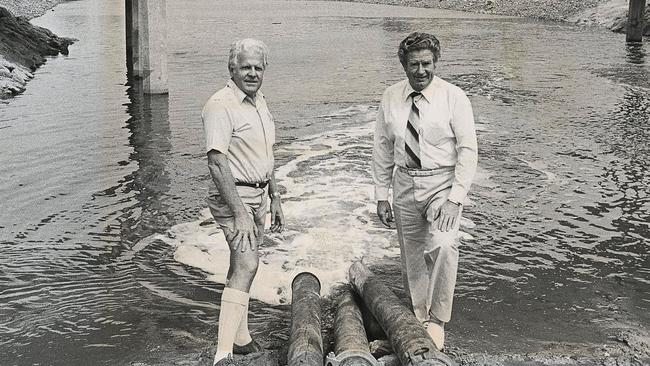 Jock McIlwain with Mayor Keith Hunt circa 1980 Picture: Files