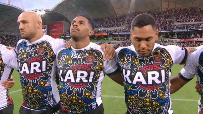 Indigenous All Stars stayed silent during the Australian national anthem.