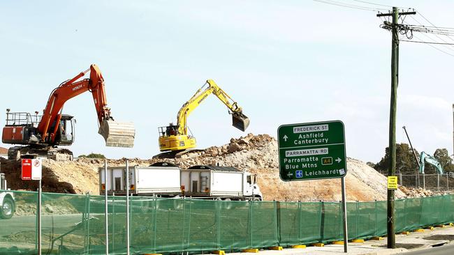 WestConnex construction underway at Haberfield. Picture: John Appleyard