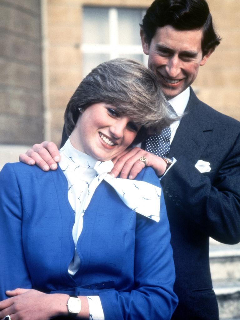 The then Lady Diana Spencer and Prince Charles announcing their engagement back in 1981. Picture: AP