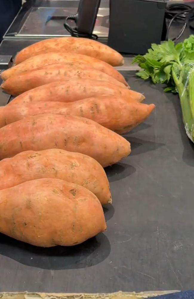 Kaylah Collins’ husband, Lindsay, eats up to eight sweet potatoes a week. Picture: TikTok/KaylahCollins