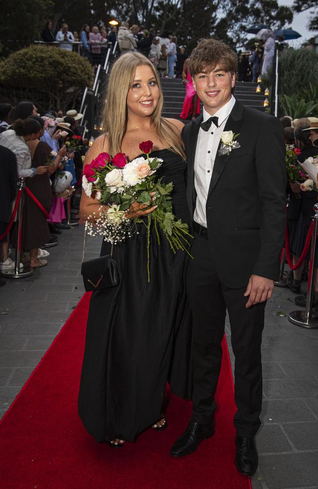 Sophie Giesemann and partner Archie Moorre arrive at The Glennie School formal at Picnic Point, Thursday, September 12, 2024. Picture: Kevin Farmer