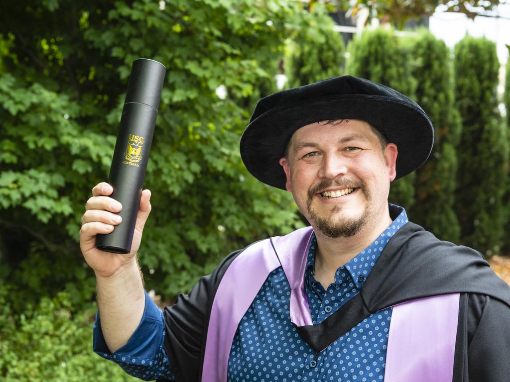 Timothy Allred graduates with a Doctor of Professional Studies at the UniSQ graduation ceremony at Empire Theatres, Tuesday, December 13, 2022.