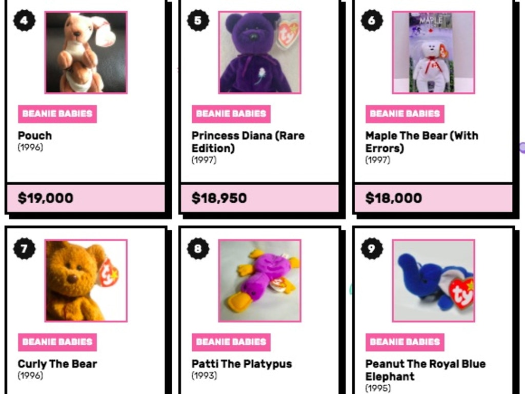 These toys made it to the top 12, in US dollars. Picture: The Toy Zone