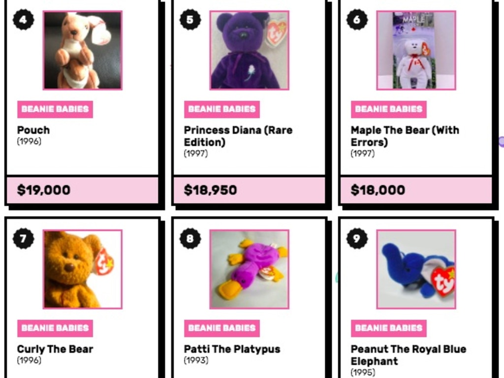 90s beanie sale babies worth