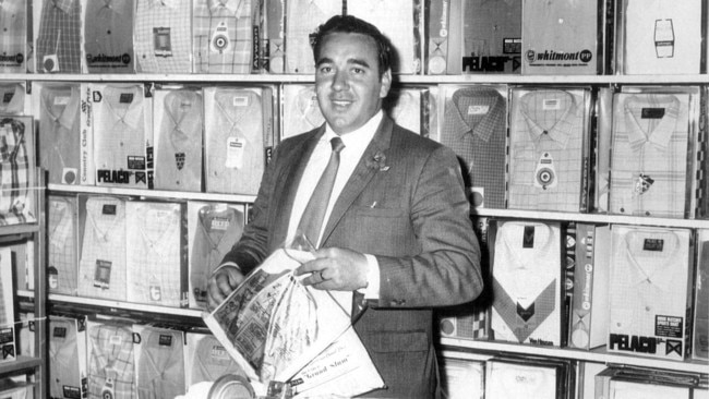 Kevin Pearce pictured working for Myer menswear in Bendigo in the 1970s.