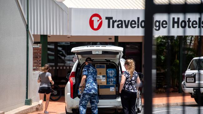 Up to 300 foreign military officials and their families were quarantined at the Travelodge Resort Darwin on Cavenagh St. Picture: Che Chorley