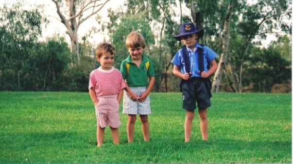 Tom, Eddie and Will Grey in their childhood days. Picture: Facebook