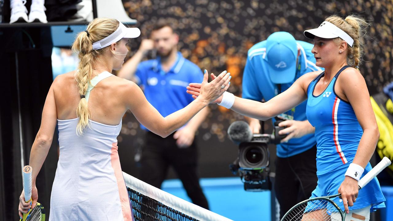 Caroline Wozniacki wasn’t impressed with Dayana Yastremska. Photo: John DONEGAN / AFP