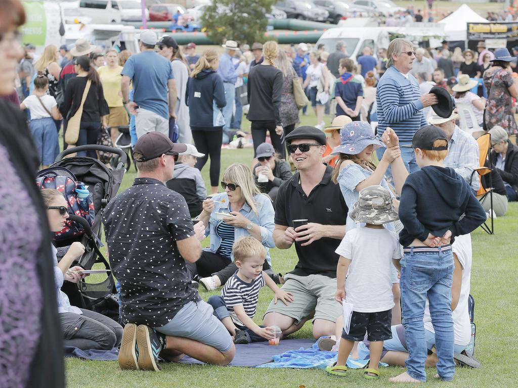 Families having fun at the Taste of the Huon festival. Picture: MATHEW FARRELL