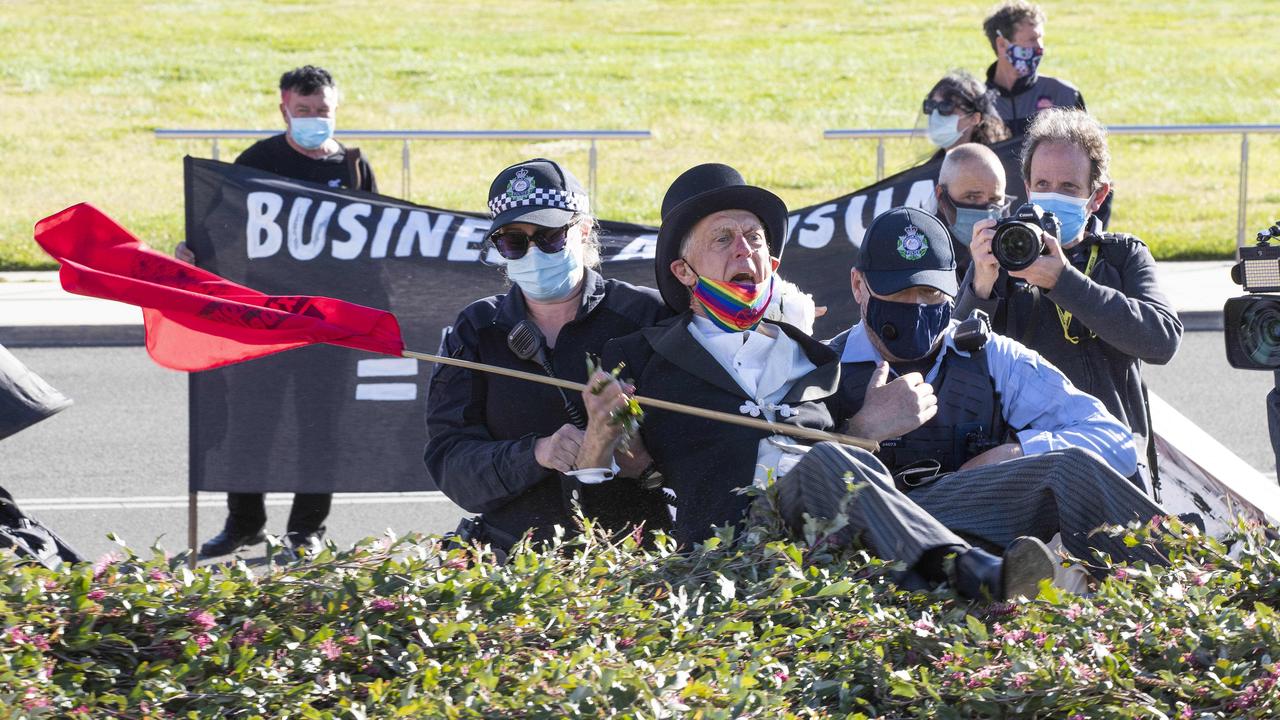 Extinction Rebellion protesters at Parliament House in Canberra earlier this year. Picture: NCA NewsWire/Gary Ramage