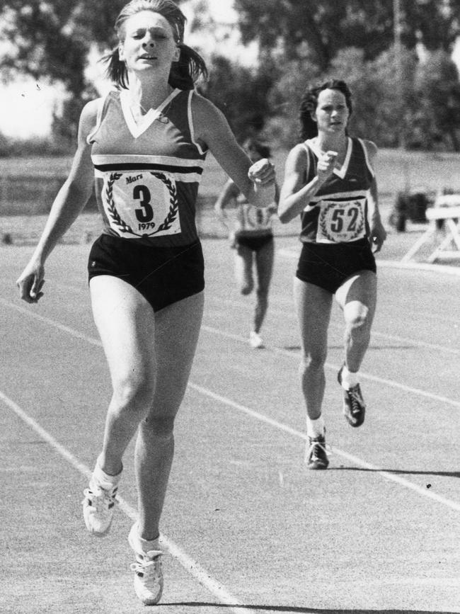 Verna Burnard during a race in 1979.