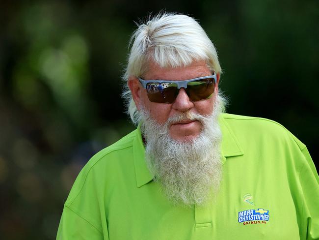 JACKSONVILLE, FLORIDA - OCTOBER 04: John Daly walks off the second hole during the first round of the Constellation FURYK & FRIENDS 2024 at Timuquana Country Club on October 04, 2024 in Jacksonville, Florida.   Sam Greenwood/Getty Images/AFP (Photo by SAM GREENWOOD / GETTY IMAGES NORTH AMERICA / Getty Images via AFP)