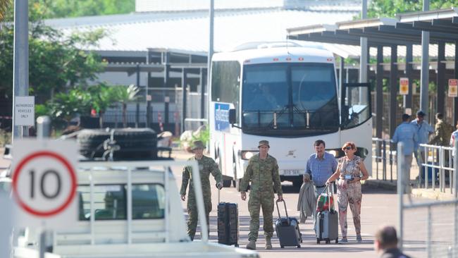 COVID-19 evacuees from the Diamond princess in the Howard Springs Workers Camp. Picture GLENN CAMPBELL