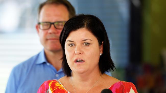 Minister for Health Natasha Fyles speaks during a presser. PICTURE: KERI MEGELUS