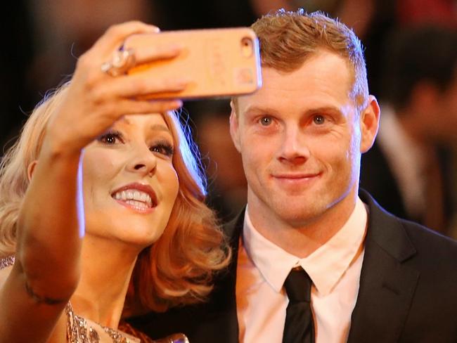 Brownlow Medal Selfie Haylea & Adam Cooney Red Carpet  Picture:Wayne Ludbey