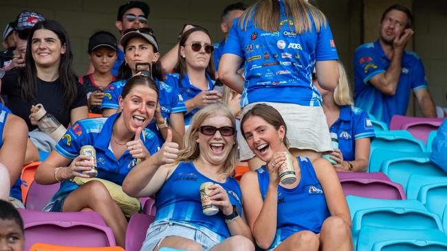 Fans shot in the 2023-24 NTFL Women's Grand Final between PINT and St Mary's. Picture: Pema Tamang Pakhrin