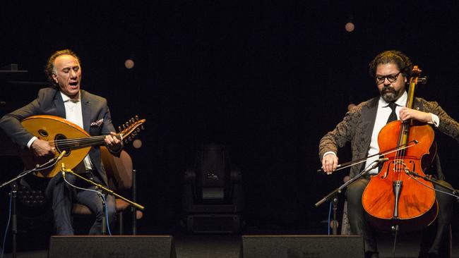 Rahim AlHaj (left) and Karim Wasfi opened the diverse concert. Picture: Jamie Williams