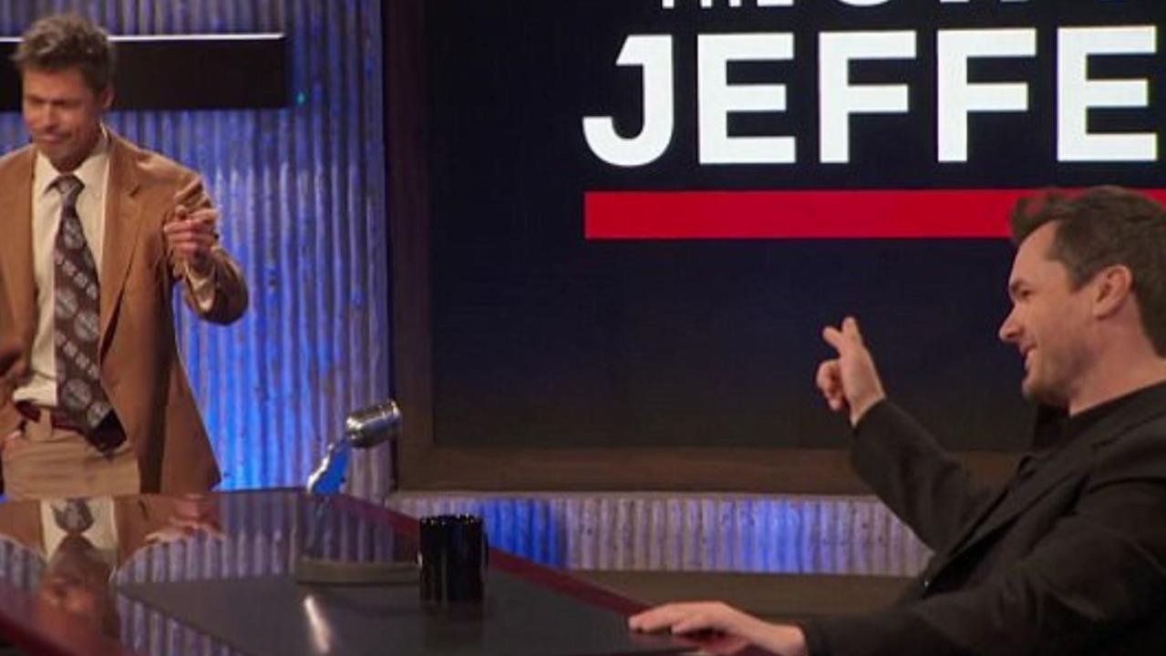 Brad Pitt and Jim Jeffries on Comedy Central.