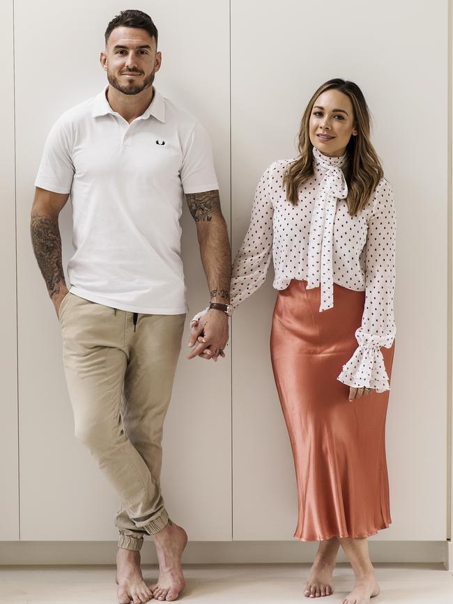 Darius Boyd with his wife Kayla. Picture: Mark Cranitch