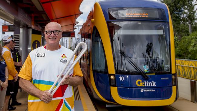 GoldLinQ chairman John Witheriff with a tram. Picture: Jerad Williams