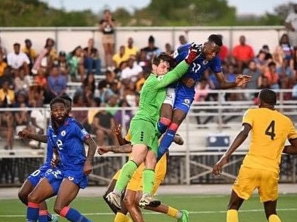 Brandon Sumpter in action for Barbados. Picture: Alison Ince Photography