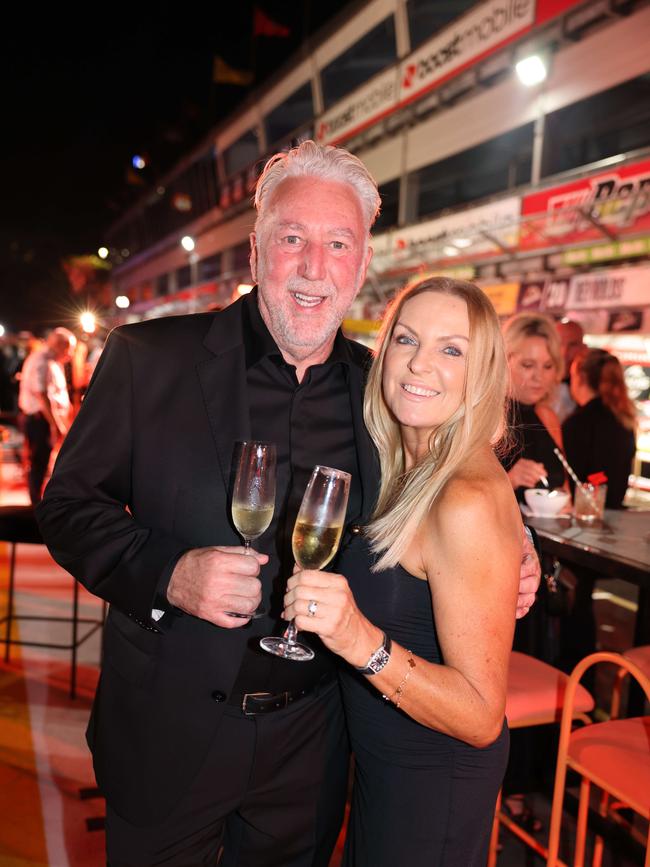 Shane Howard and Bernadette Howard at the Supercars GC500 Party Under Palms on Pit Lane for Gold Coast at Large. Picture, Portia Large.