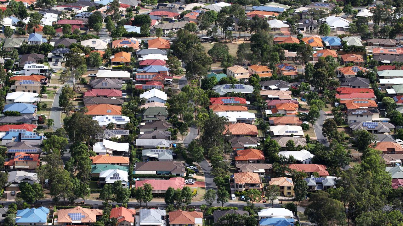 Aerial images of suburban house in South-West Brisbane.