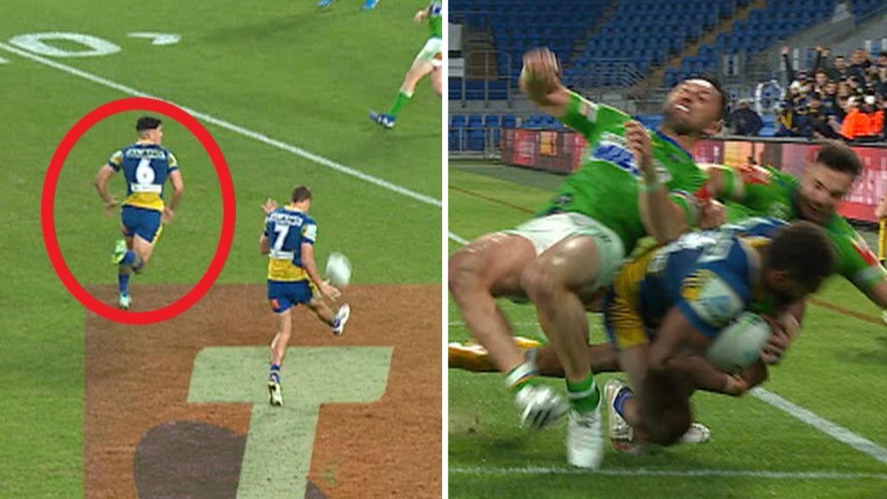 Dylan Brown was clearly off-side, and then Jordan Rapana saved the day.