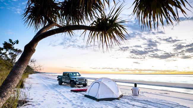 Camping on Fraser Island. Picture: Tyson Mahr