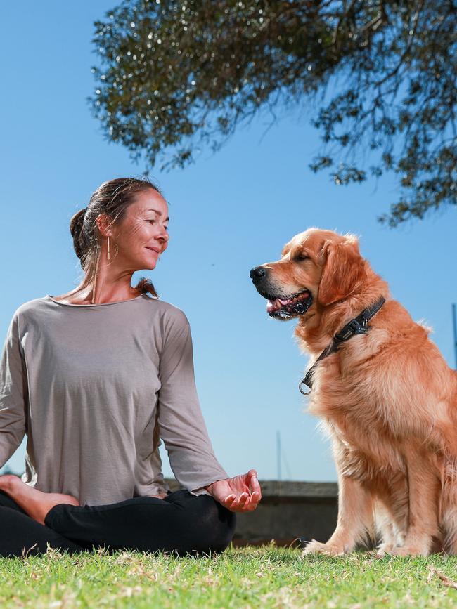 Om .... Ms Olsen and Sammy in a meditative state. Picture:Justin Lloyd