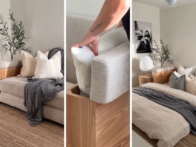 Shoppers love Ecosa's 'exceptional' Rio sofa bed. Picture: TikTok/@ecosasleep.