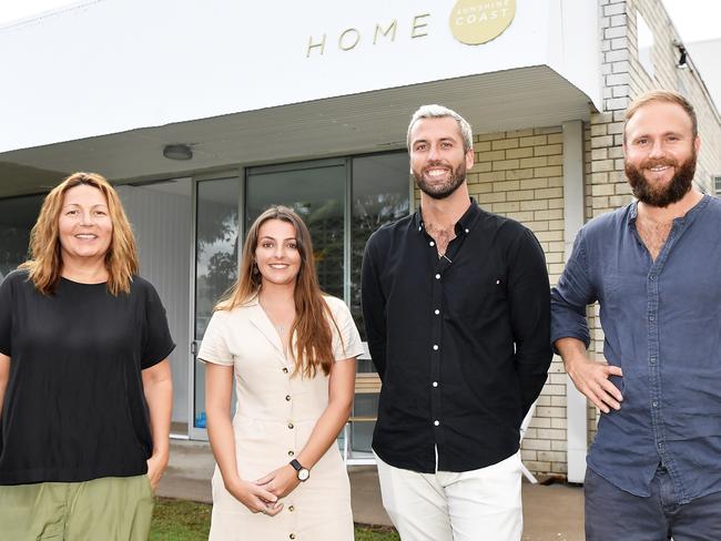 The team at Home Sunshine Coast Kate Jewry, Izzy Perciebal and cousins Josh and Jay Sherwell. Photo Patrick Woods / Sunshine Coast Daily.