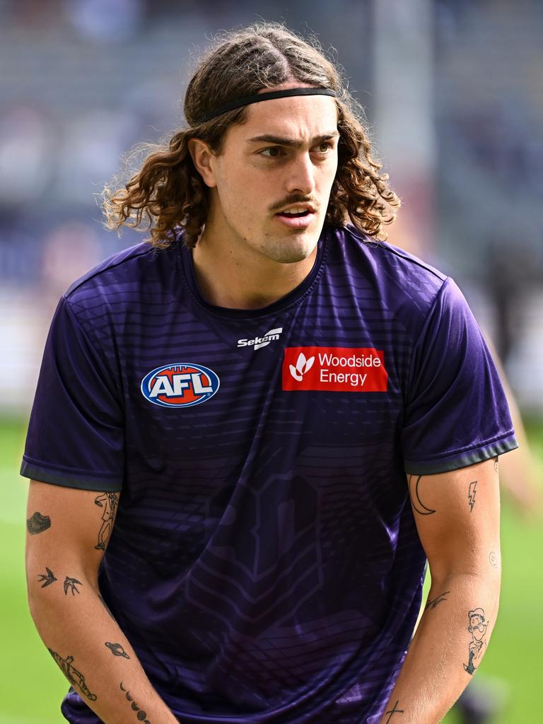 Luke Jackson was sent back to the forward line. Picture: Daniel Carson/AFL Photos via Getty Images