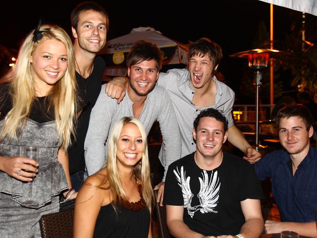 Courtney Palmer, Brandan Lizotte, Dave Schram, Lee Painter and (front) Ryan Ggs and Steve Pool at the launch of The Beach House, formally Billy's Beach House.